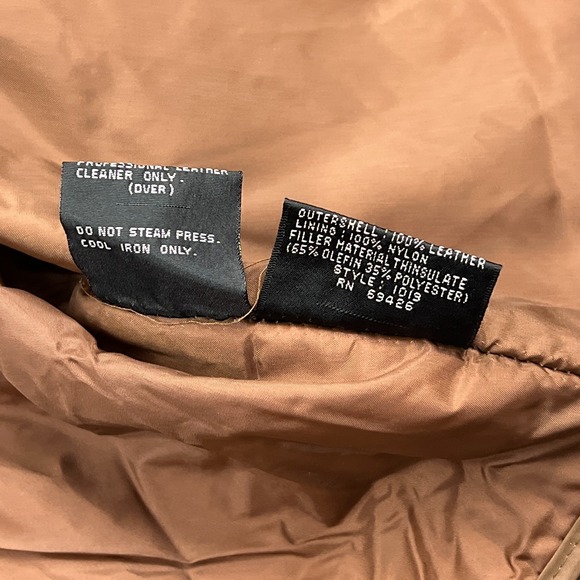 VTG Wilsons Adventure Bound Bomber Jacket Women's Small Brown Leather Lined Coat - Picture 8 of 14